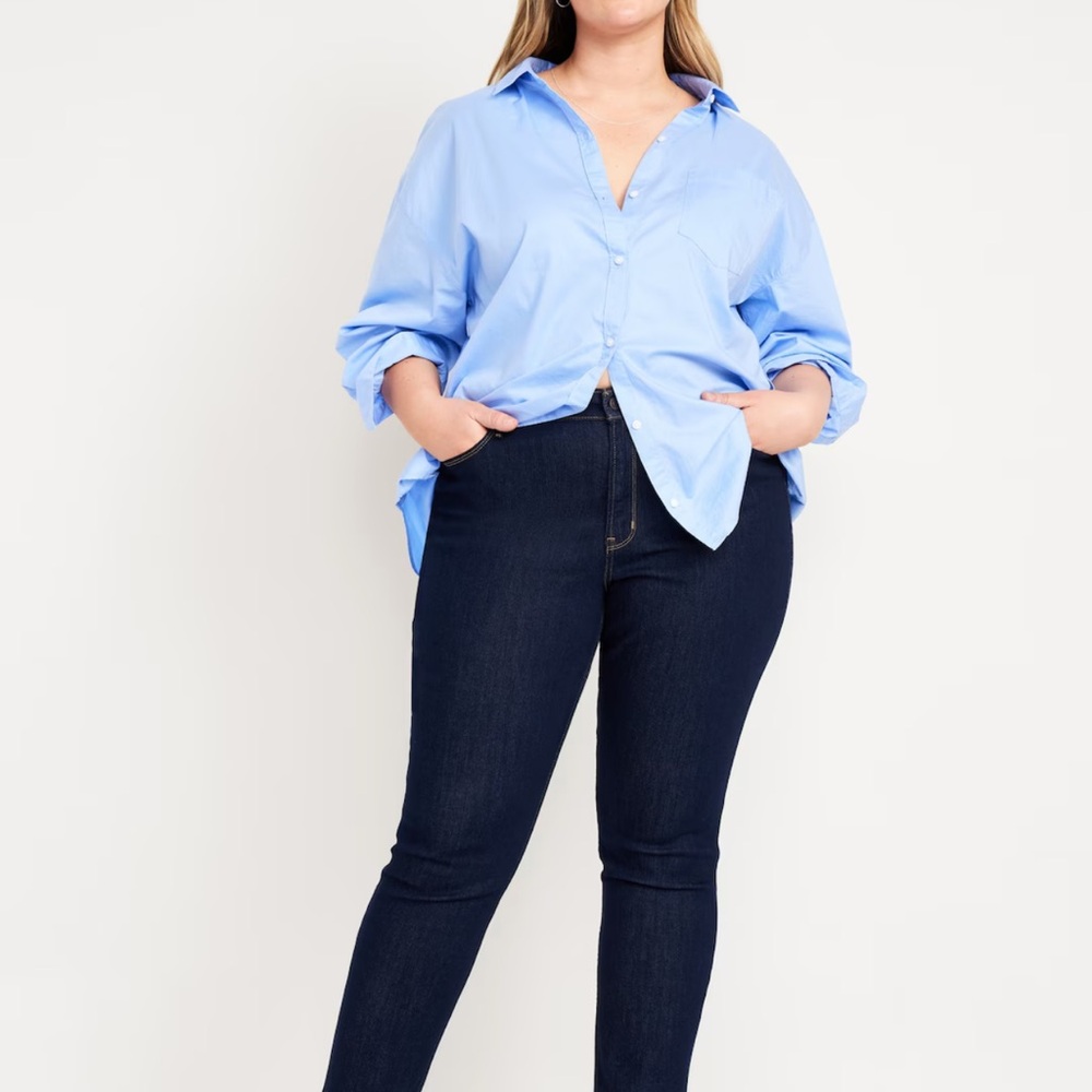 Dark Wash High-Rise Straight Jeans